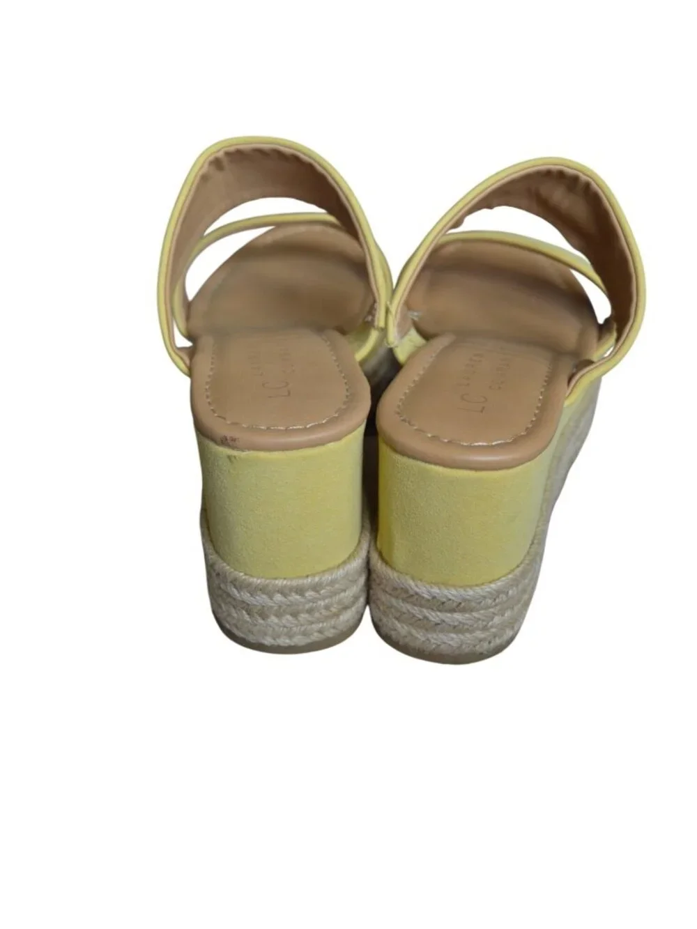 LC Lauren Conrad Mimosa Yellow Wedge Sandals Women's Size 7 Spring Summer Boho